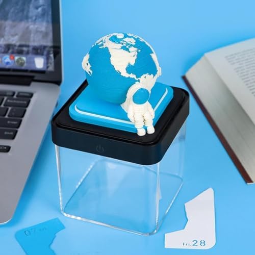 Time Piece Calendar, 2027 Desk Calendar with LED Light, 3D Tear-Away Paper Carving Art Memo Pad Notepad Gift for Christmas Housewarming Desktop Decoration(with Calendar & Light) - Image 7
