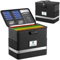 Fireproof File Box with Lock, 5200℉ Document Organizer, Black by ZOOPIP