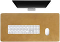 Premium Leather Desk Mat, Full Grain Leather Desk Pad Protector & Desk Blotter, Waterproof Non-Slip Writing Surface for Keyboard, Mouse & Laptop, Desk Pad for Home & Office (Tan, Medium) by FinecraftedLeatherGoods