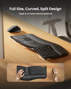 ProtoArc EKM01 Plus Wireless Ergonomic Keyboard Mouse Combo - Black - Image 2