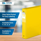 Premium Economy 3-Ring Binder, Spine Label, 1.5" Round Rings, Yellow, 6 Pk - Image 4