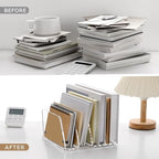 SANRUI Acrylic Desk Mails File Sorter Clear Letter Organizer Holder,4 Slot - Image 5