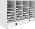 Literature Organizer, 32 Compartment Adjustable Mail Sorter with 2 Drawers Stackable File Sorter Paper Organizer for Home Office School Holds 110 pounds (White) - Image 6