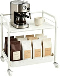 2 Tier Rolling Cart with Wheels, Under Desk Cart with Table Top by Ufriandz