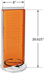 Azar 700508-ORG 8-Inch W by 20-Inch H Revolving Orange Pegboard Counter Unit, Orange - Image 2