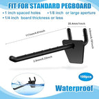 Unittype 100 Pack Plastic Pegboard Hooks, 4 Inch, Black - Image 3