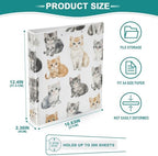 Cats White Cute Decorative 3 Ring Binder 1.5 Inch Large View Binders with Pockets Holds 200 Sheets File Organizer for Office College School, 1 Pack - Image 5