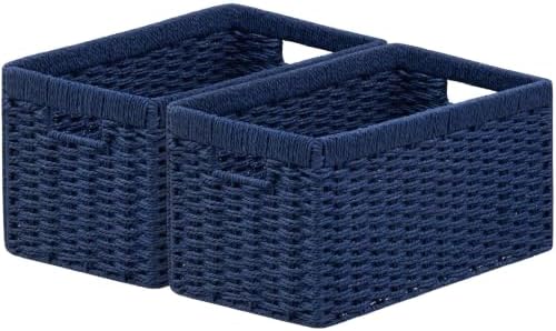 joybest Wicker Baskets for Shelves, Hand-woven Storage Baskets Green by joybest