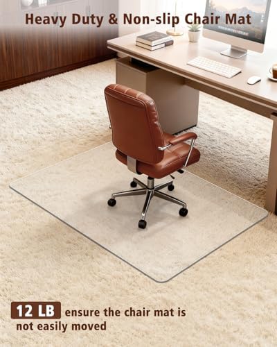 Soimeat Hard Frosted Office Chair Mat for High Pile Carpet & Hardwood Floor - Image 3