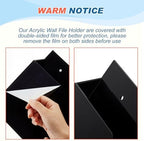 Feifeiya 1 Pcs Black Acrylic File Holder Wall Mount, 14"x8.3"x2.4" - Image 4