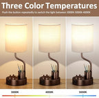 Fenmzee Bedside Lamps for Bedroom Set of 2 - Table Desk Lamp for Nightstand - Image 2