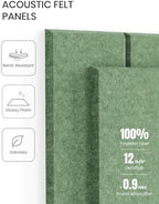 Fluxynara 48" x 36" Large Felt Bulletin Board，Botanical Green - Image 4
