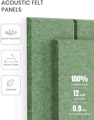 Fluxynara 48" x 36" Large Felt Bulletin Board，Botanical Green - Image 4