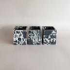 Natural Marble Stone Square Storage Container Empty Vessel Holder Cup for Candle/Pens/Sundries items (Calacatta Black) - Image 3