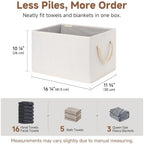 StorageWorks Storage Bins with Rope Handles, Ivory White, Extra Large - Image 3