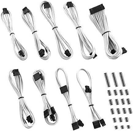 CableMod C-Series Classic ModFlex Sleeved Cable Kit for Corsair Type 4 RM Black Label/RMi/RMX (White) by CableMod