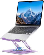 Aoviho Adjustable Laptop Stand for Desk - 360° Rotating Laptop Riser, Ergonomic Computer Stand Foldable Holder Compatible with MacBook Pro/Air, HP, Dell, Lenovo and Tablets Up to 16", Purple by Aoviho