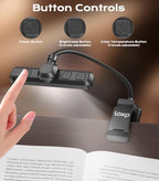 Book Stand with Light, 360° Rotating Holder with Page Clip, Ergonomic - Image 2