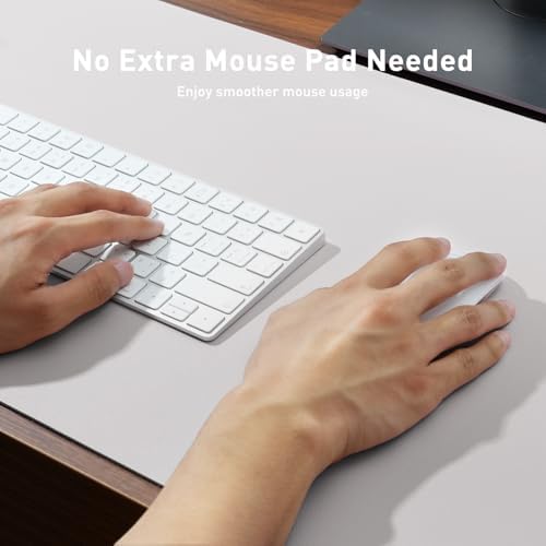 Aothia Faux Leather Desk Mat - Non-Slip PU Leather Desk Blotter, Waterproof Writing Surface, Large Desk Pad for Office & Home (Pale Lavender White, 55" x 24") - Image 4