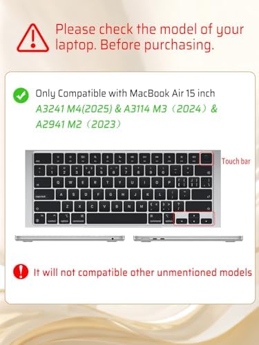 Seorsok Compatible with MacBook Air 15 inch Case 2026 2025-2023 Release M5 A3448 M4 A3241 M3 A3114 M2 A2941 Touch ID,Elegant Leather Plastic Hard Shell Case with Keyboard Cover,Brown No Logo Cutout - Image 3