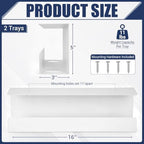 2 Pack Under Desk Cable Management Tray,Hold 11 lbs, 16 x 5 x 3 Inch, White - Image 3
