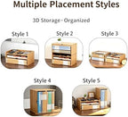 Bamboo Desk File Organizer, Stackable A4 Paper Tray Mail Holder for Office - Image 2