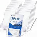 12 Pcs Acrylic Sign Holder Business Card Holder, 4 x 6 Inch, Side Insert by Crtiin