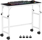Snughome Mobile Keyboard Tray with Mouse Pad, Height Adjustment 21.6"-31.1", Keyboard Standing Desk, Rolling Under-Desk Extender with Lockable Casters, Desk Accessories for Home Office, White by Snughome