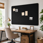 Black Large Felt Bulletin Board for Wall 72 x 48 Inch Frameless by CreateYourIdealSpace