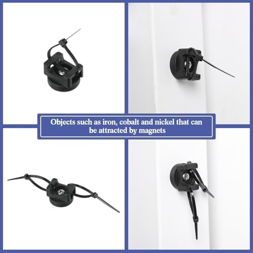 Yookeer 40 Pcs Magnetic Zip Tie Mount Cable Clips Black, 22 mm - Image 6