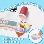 Girlcore Patchwork Desk Mat Set Pink Pastel Plaid Floral Large Mouse Pad with Wrist Rest 4in1 Desk Mat for Desktop Ergonomic Computer Desk Arm Wrist Anti-Slip Computer Mouse Pad Home Office Gaming - Image 5
