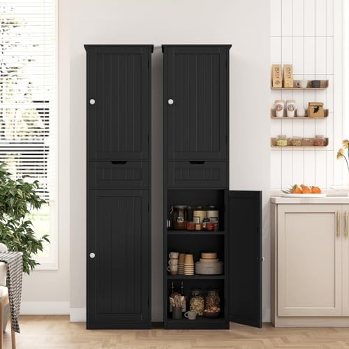 Iwell 66.9" Tall Bathroom Storage Cabinet with 2 Doors & 1 Drawer - Image 2
