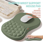2-in-1 Ergonomic Set, Wave Rise Keyboard Wrist Rest and Massage Bulge Slope Mouse Pad Wrist Support, Cushion Memory Foam Integrated to Relieve Wrist Pain, Olive Green - Image 3