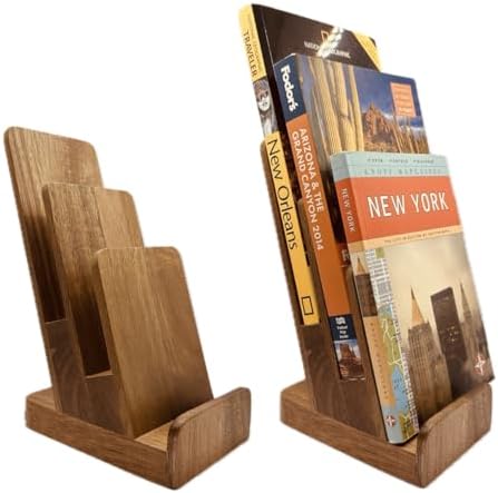Distinguished 3-Tier Acacia Wood Literature Holder, Trifold Brochure Holder, Flyer Holder, Postcard Display and Countertop Wooden Display Stand [Pack of 1] - Image 4