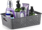 [ 12 Pack ] Plastic Storage Baskets - Small Pantry Organization and Storage Bins - Household Organizers for Laundry Room, Bathrooms, Bedrooms, Kitchens, Cabinets, Countertops, Under Sink or On Shelve - Image 2