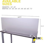 OBEX Acrylic Free Standing Screen, Divider for Desk Privacy Home & Office Partitions for Table Top Workstation, Portable Cubicle Panel for Work, 12" x 60", Frosted - Image 6