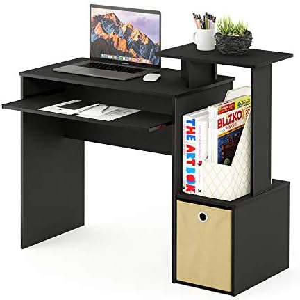 Furinno Econ Multipurpose Home Office Computer Writing Desk, Black/Brown by Furinno-FitsYourSpaceFitsYourBudget