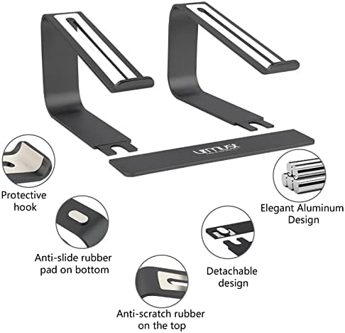 Urmust Laptop Stand for Desk, Black, Up to 15.6" Laptop - Image 3