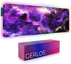 Gerlos RGB Gaming Mouse Pad, Large LED Desk Mat for Gamer, 31.5" x 11.8" by GERLOS