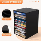 Vertical Desktop Sorter, 11-Layer Stackable Paper Tray for Office Home School Desk Literature Organizer File Holder Document Storage Rack 10.6 * 11.8 * 15.7inch, Black - Image 3