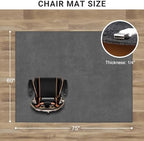 Office Chair Mat, 75" x 60" Large Chair Mat for Hard Floors, Flannel Fabric Area Rug for Hard Surface, Floor Protector Under Desk Mat for Home Office (Dark Grey) - Image 2