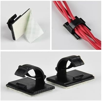 20PCS Cable Organizer Clamp Self Adhesive Wire Clip Tie Fixer Mounting Desk Line Holder Management Fastener for Car Storage(WCC-2 Black 100Pcs) - Image 3