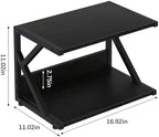 aboxoo Desktop Printer Stand with 2 Tier Wood Storage Shelves,Under Desk Printer Table,Multi-Purpose Home Office Desk Organizer for Fax Machine, Scanner (Black) - Image 3