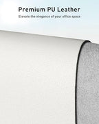 Aothia Faux Leather Desk Mat - Large Mouse Pad, Non-Slip PU Leather Blotter, Waterproof Writing Surface for Office and Home (Off-White, 63" x 17") - Image 2