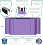 Glassboard Studio Magnetic Dry Erase Marker Holder - Super Strong for Magnetic Glass Whiteboard or Fridge - 2 Large Neodymium Magnets - No Slip Grip - Eco-Friendly PLA Plastic (Periwinkle Purple) - Image 2