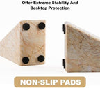 Marble Bookends，Natural Decorative Bookend for Shelves, Non-Skid Book End for Heavy Books, Idea Book Stoppers & Holder for Desk Bookshelf Decor, Modern Home Decor Cream Color Book Ends, Set of 2 - Image 4