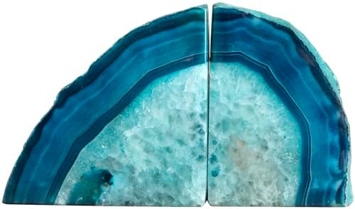 Agate Rock Bookend Heavy Duty Healing Crystal Stone Book Holders Decorative by AMOYSTONE%C2%AE