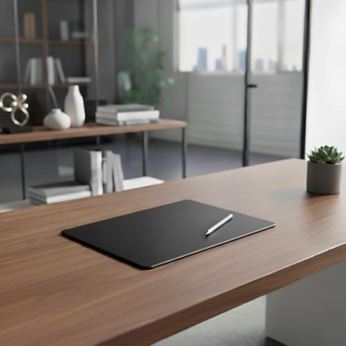 Dacasso Classic Black Leather 14" x 11.5" Luxury Conference Table Pad - Leather Desk Blotter for Writing - Boardroom Organization & Executive Desk Decor - Image 4