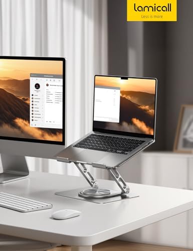 Lamicall Adjustable Laptop Stand for Desk 360° Rotating Base for 10-17.3'' - Image 7