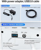 Computer Monitor Stand Riser for Desk with Usb Hub Charging,30W/5Gbps Usb C Docking Station with Power,4.4-5.7'' Height Adjustable with Phone Holder,Monitor Stands Riser for PC,Laptop,Printer(White) - Image 3
